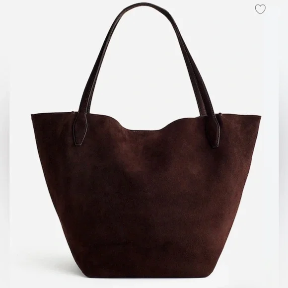NWT Madewell Shopper Tote in Dark Carob Suede - Picture 12 of 12